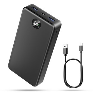 UOOFON  고속충전 대용량 보조배터리 30000mAh PD 22.5W QC3.0 잔량표시 멀티단자 + 20W C타입 케이블