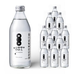 소우주001 유리병 오투 미네랄워터 미세플라스틱없는 물 고농도 산소 충전, 12개, 325ml