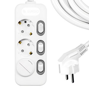 써지오 개별 멀티탭 3구 DH-2039-RT + 안전커버 랜덤발송 1p