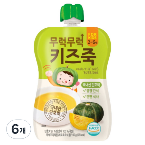 이유케어스 무럭무럭 키즈죽, 단호박, 6개, 100g