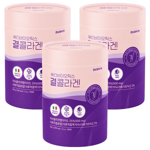 경남제약 뷰티바이오틱스 결콜라겐 100포, 200g, 3개
