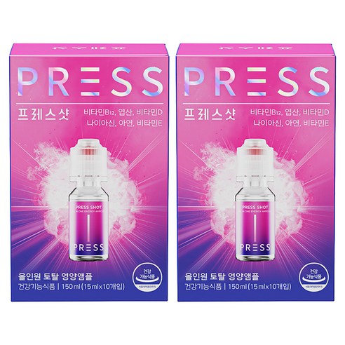 프레스샷 올인원 토탈 영양 앰플 10p, 150ml, 2개