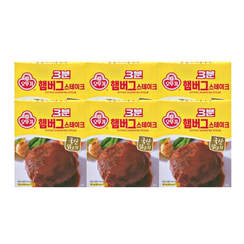 오뚜기3분 햄버그 스테이크, 140g, 6개
