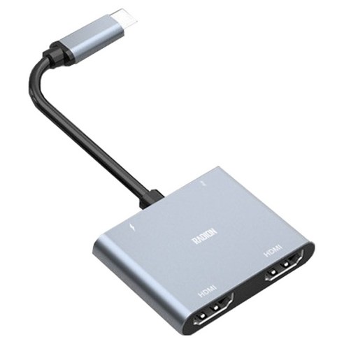 라온디지털  4in1 듀얼 모니터 USB 3.0 PD충전 멀티 허브 HDMI 컨버터