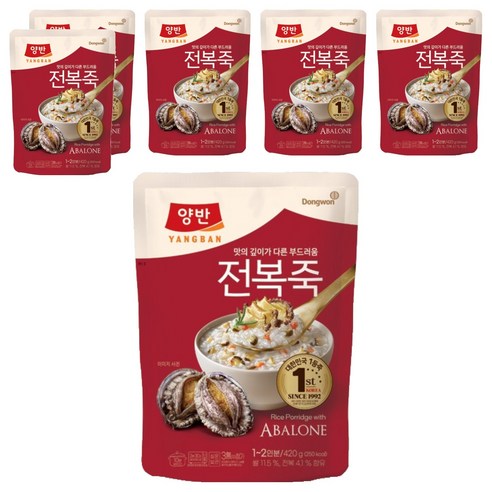 양반 전복죽, 420g, 6개