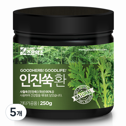 조은약초 프리미엄 인진쑥환, 250g, 5개