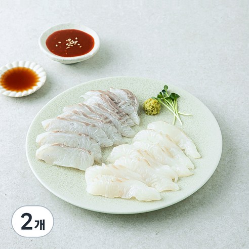 [로켓프레시] 노량진수산시장 중도매인 90번 광어 농어회(냉장), 200g, 2개