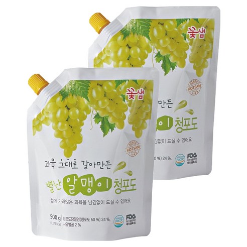 꽃샘 별난알맹이 청포도 음료베이스