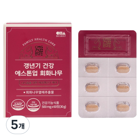 씨엠지건강연구소 갱년기 건강 에스톤업 회화나무 30g, 5개, 60정
