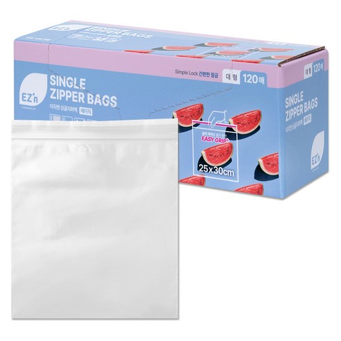 EZn이지엔 베이직 싱글지퍼백, 대(L), 120개입, 1개