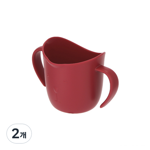 맘스트리 베이비 트레이닝 양손컵, 레드, 2개, 120ml