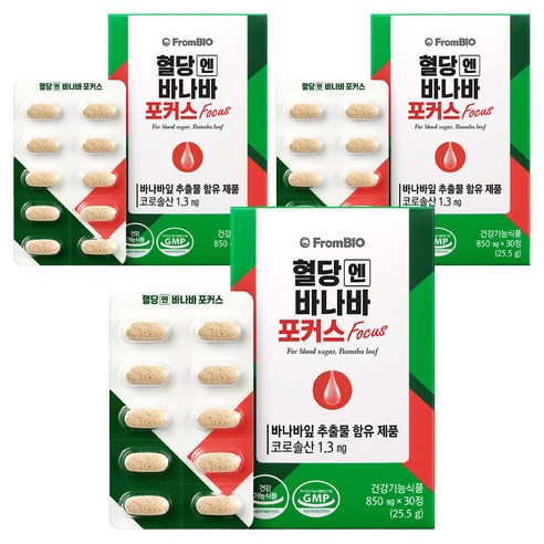 프롬바이오 혈당엔 바나바 포커스, 3개, 30정