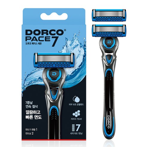 도루코 PACE 7 2 Fresh 면도기 + 면도날 2개, 1세트, 1개입