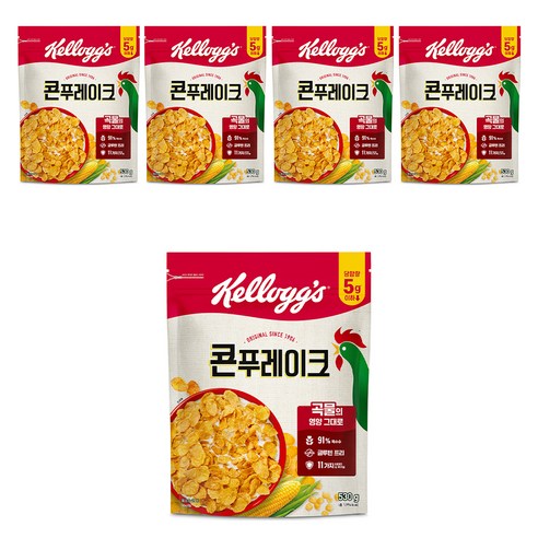 켈로그 콘푸레이크 시리얼, 530g, 5개