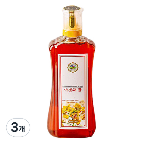 산내들농원 국산 프리미엄 야생화꿀, 500g, 3개