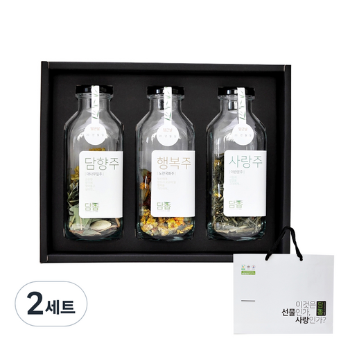 꿈에그린농장 담향 담금주 키트 1호 대나무잎 16g + 국화 11g + 야관문 23g + 쇼핑백 선물세트