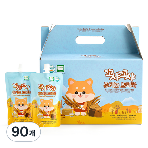 꼬샤꼬샤 유기농 보리차, 90개, 100ml