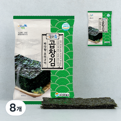 완도건강해 바다향 조미구이 곱창김 5p, 18g, 8개