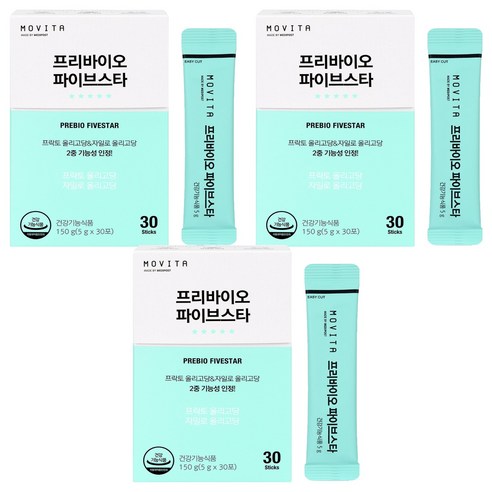 모비타 프리바이오 파이브스타 프리바이오틱스, 150g, 3개