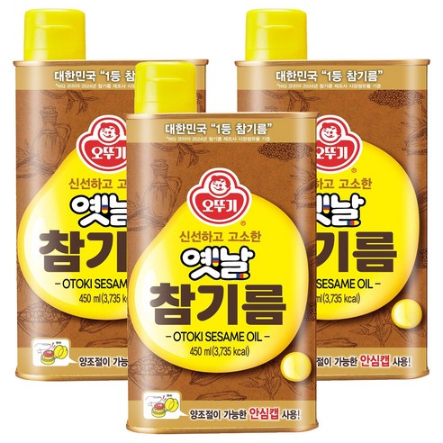 오뚜기옛날 참기름, 450ml, 3개