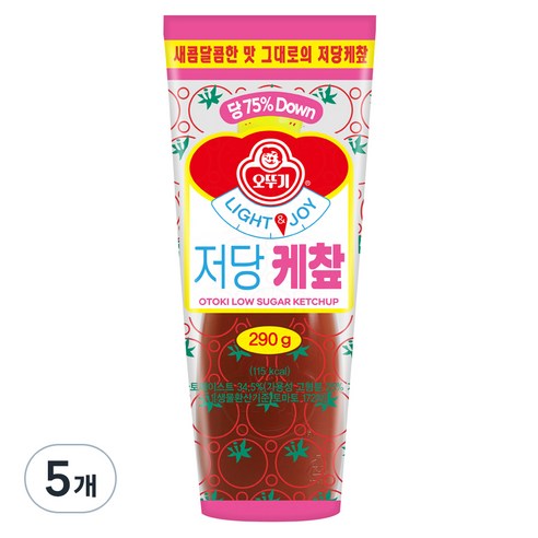 오뚜기 LIGHT&JOY 저당 케챂, 290g, 5개