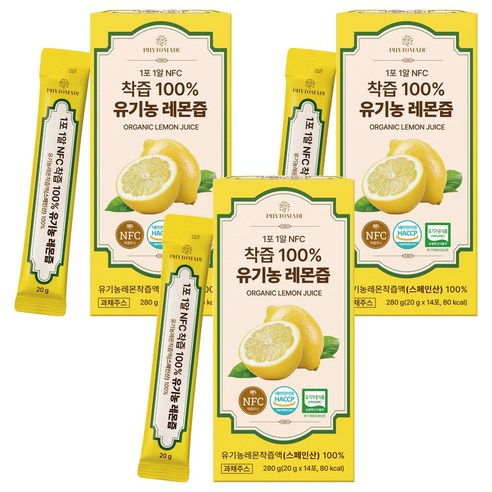 파이토메이드 1포 1알 NFC 착즙 유기농 레몬즙 14p, 3개, 280g