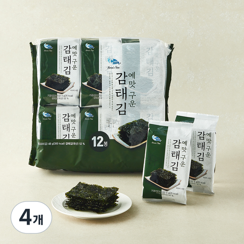 [로켓프레시] 예맛 구운 감태김, 4g, 4개, 12개입