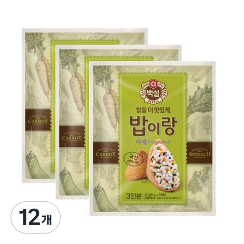 백설 밥이랑 야채, 27g, 12개