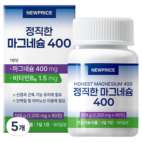 뉴프라이스 정직한 마그네슘 400 108g