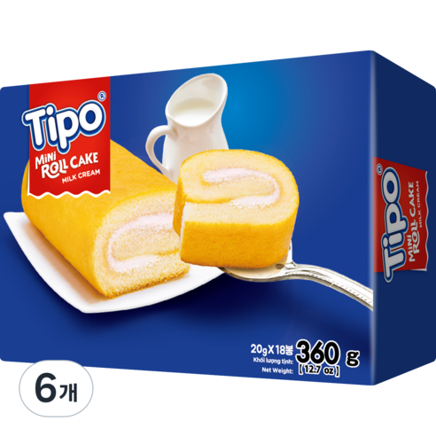 티포 미니 우유맛 크림 롤케이크 18p