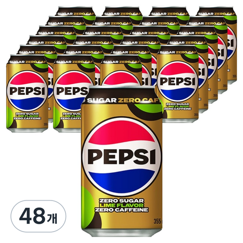 펩시 제로 슈거 라임향 제로 카페인, 355ml, 48개