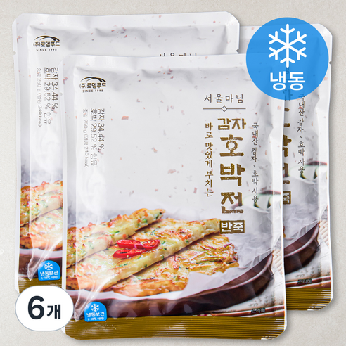 [로켓프레시] 서울마님 감자호박전반죽 (냉동), 250g, 6개