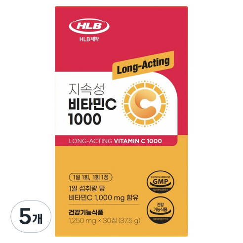 에이치엘비 지속성 비타민C 1000 37.5g, 5개, 30정
