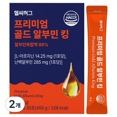 헬씨허그 프리미엄 골드 알부민 킹, 450g, 2개
