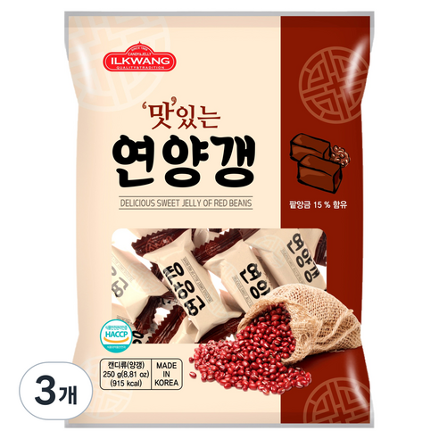 일광제과 맛있는 연양갱, 250g, 3개