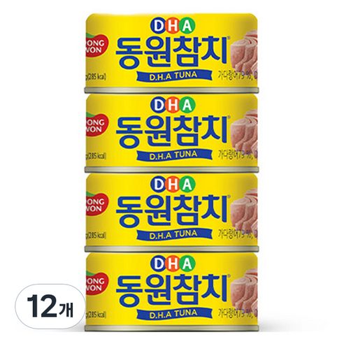 동원참치 DHA 통조림, 135g, 12개