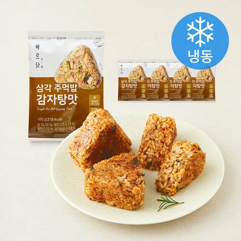 [로켓프레시] 바르닭 삼각주먹밥 감자탕맛 (냉동), 100g, 5개