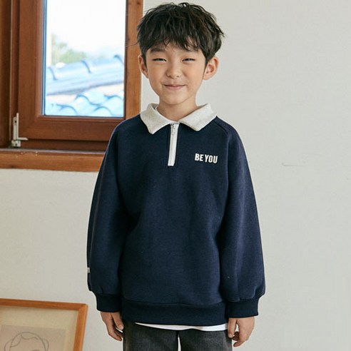 바브키즈 주니어 아동용 카라 자수 맨투맨