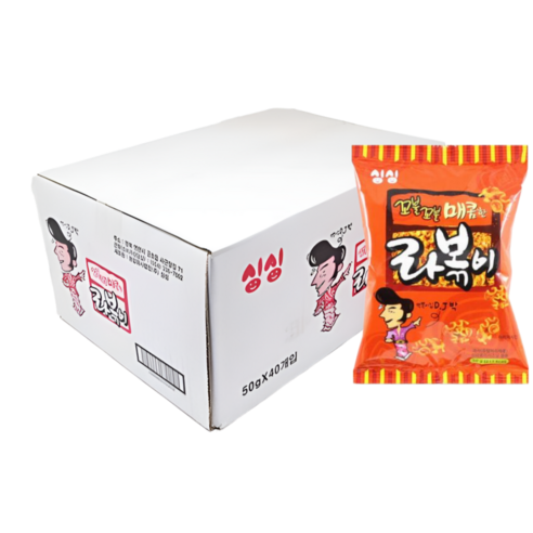 싱싱 라볶이 50g 40개입 1박스 매콤한 스낵 과자 무