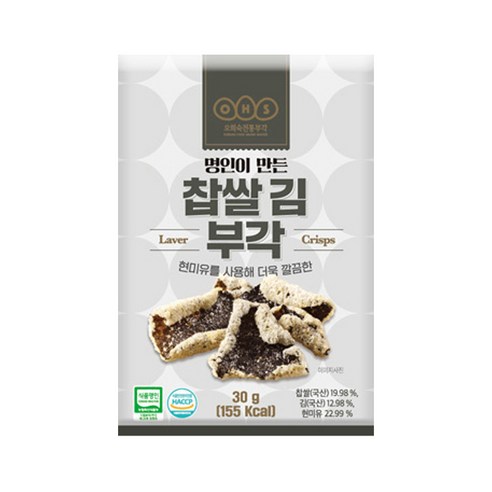 오희숙전통부각 찹쌀 김 부각, 30g, 11개