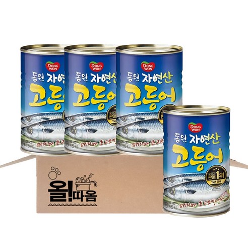 올따옴 동원 자연산 고등어, 400g, 4개
