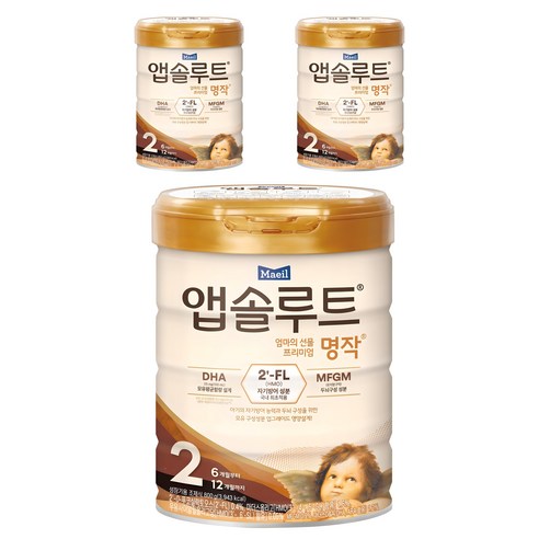 앱솔루트 프리미엄 명작 분유 2단계, 800g, 1개입, 3개