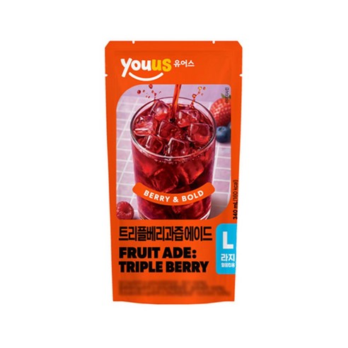유어스 트리플베리과즙에이드 340ml x 20개, 20개, 340ml