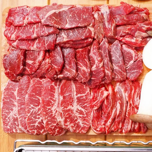 [맛춤상회] 소고기 모둠 세트 800g (안창살+토시살+살치살+우삼겹) 200g*4팩 소분포장, 800g, 1세트