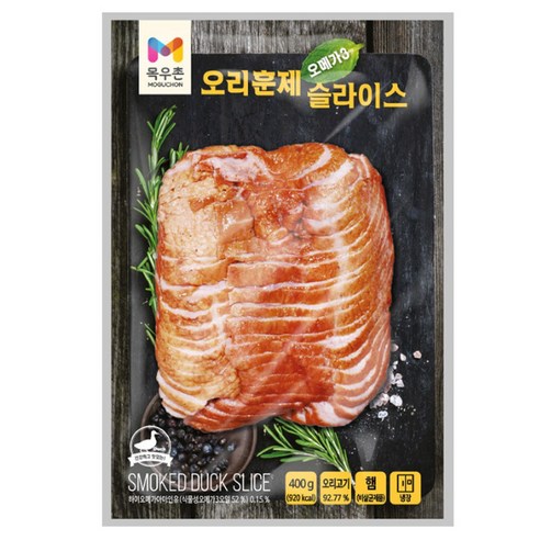 목우촌 오메가3 오리훈제 슬라이스, 5개, 400g