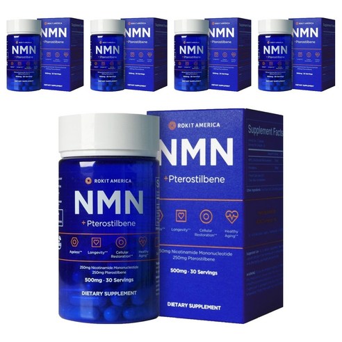 로킷아메리카 NMN + 프테로스틸벤 500mg 캡슐