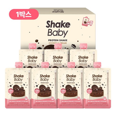 쉐이크베이비 단백질 쉐이크 쿠키앤크림맛 파우치 7포, 1개, 315g