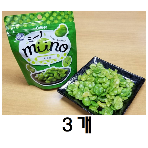 가루비 minno 미노 소라마메 완두콩 소금맛, 3개, 28g