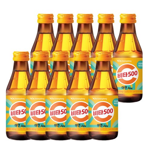 광동제약 비타500 비타오백 아연 마시는 비타민C 180ml (10병), 180ml, 10개