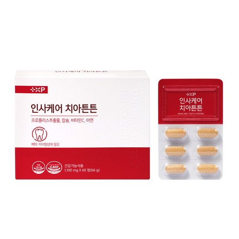 약사애 인사케어 치아튼튼 약국 잇몸약 프로폴리스 칼슘 시림 통증 내려앉음 면역력 고흡수 뼈 구강 건강, 3세트, 30정